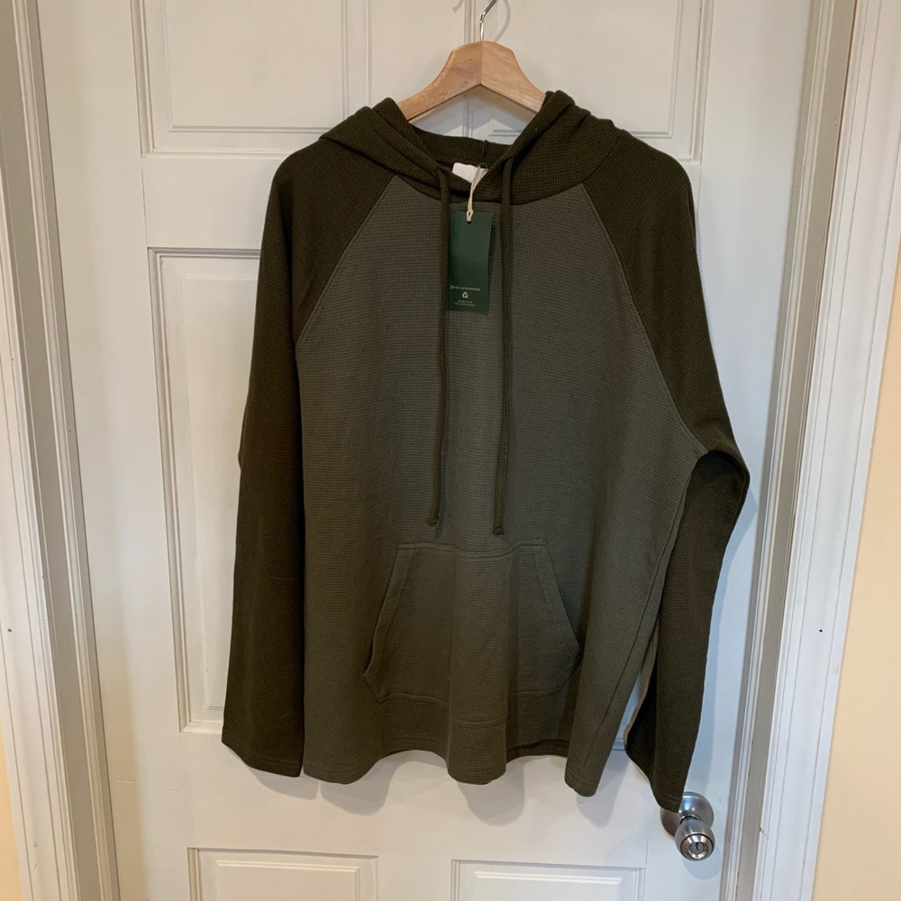 NWT Eco Threads Men’s Hoodie Large Olive Night Combo New Green